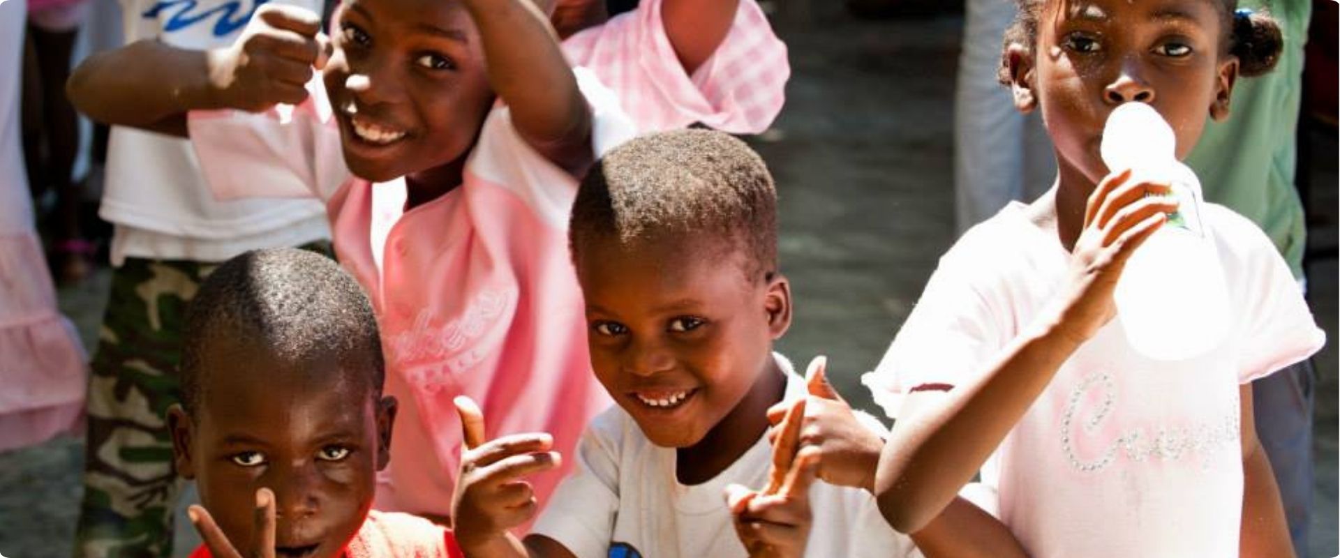 Children smiling and playing together