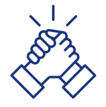 Icon of two arms clasping hands in solidarity